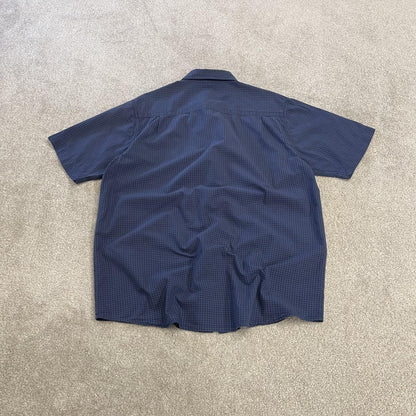 North Face checkered short sleeve shirt navy TNF Festival style surf check shirt