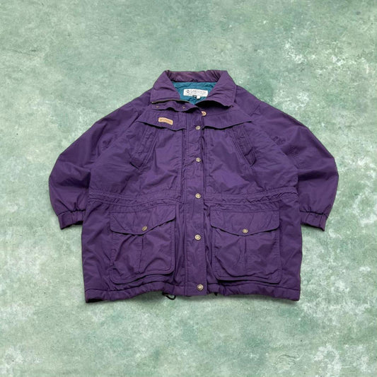 Vintage y2k Columbia technical walking jacket purple Padded coat with pockets and patch logo