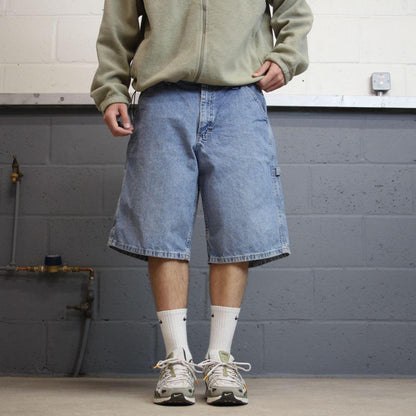 Baggy Lee carpenter shorts blue loose denim skate style summer jorts