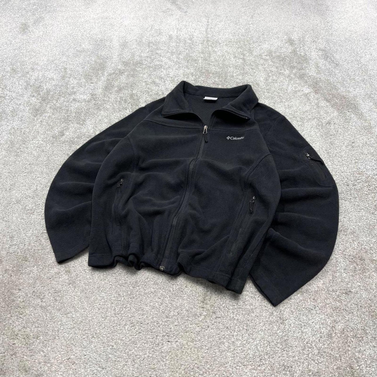 00s Columbia technical fleece XL women's black y2k style full zip up autumn casual