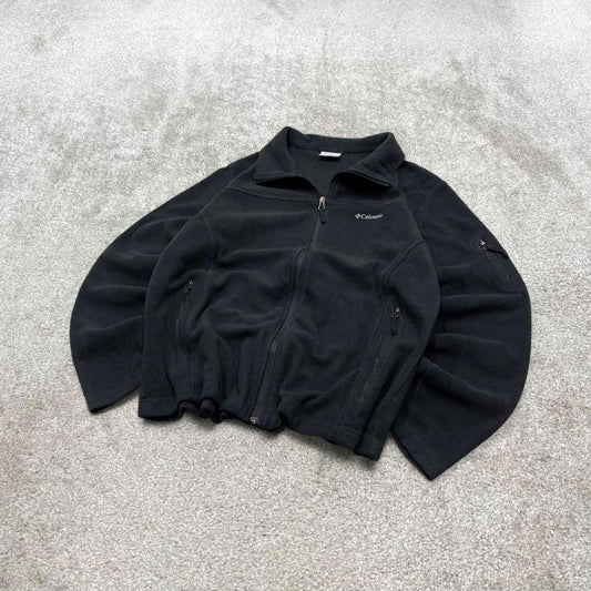 00s Columbia technical fleece XL women's black y2k style full zip up autumn casual