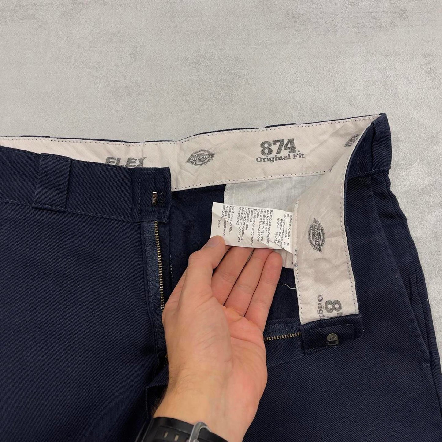 Dickies 874 Pants W34L30 navy twill chino 90s style skater pants