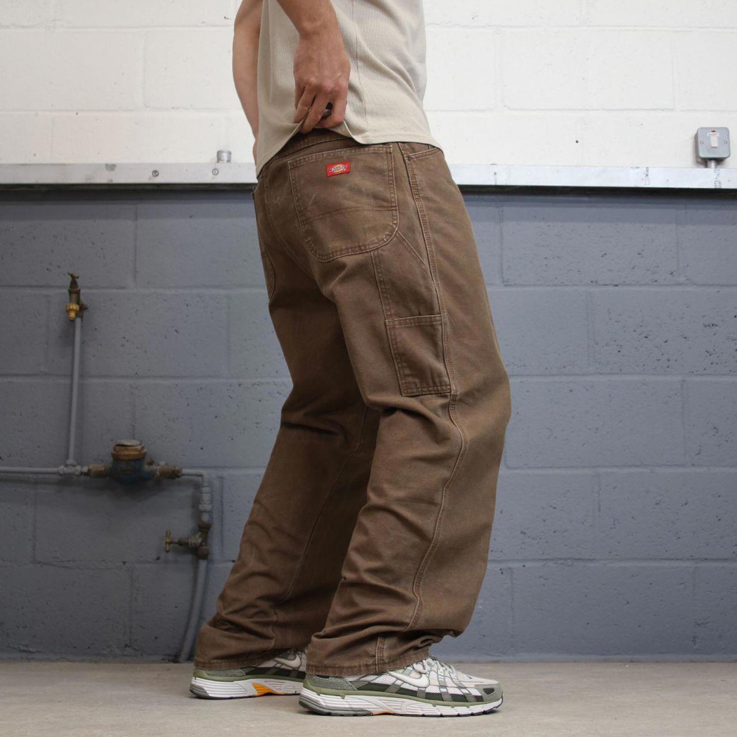 Baggy Dickies carpenter jeans W38L32 90s skate style brown thick canvas cargos