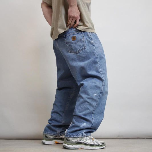 Carhartt jeans W40 L30 blue fleece lined 90s style skater work jeans