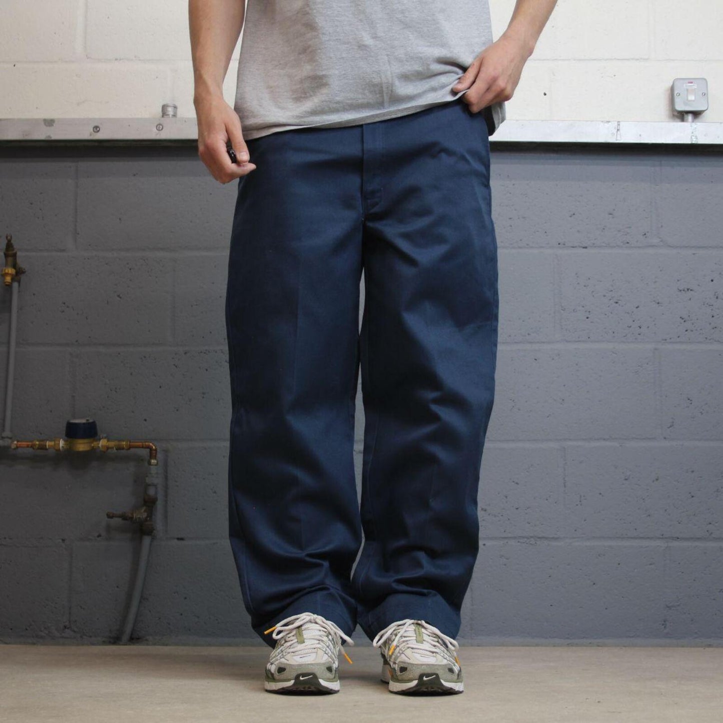 Vintage Dickies work pants navy Loose straight twill chino skate style trousers