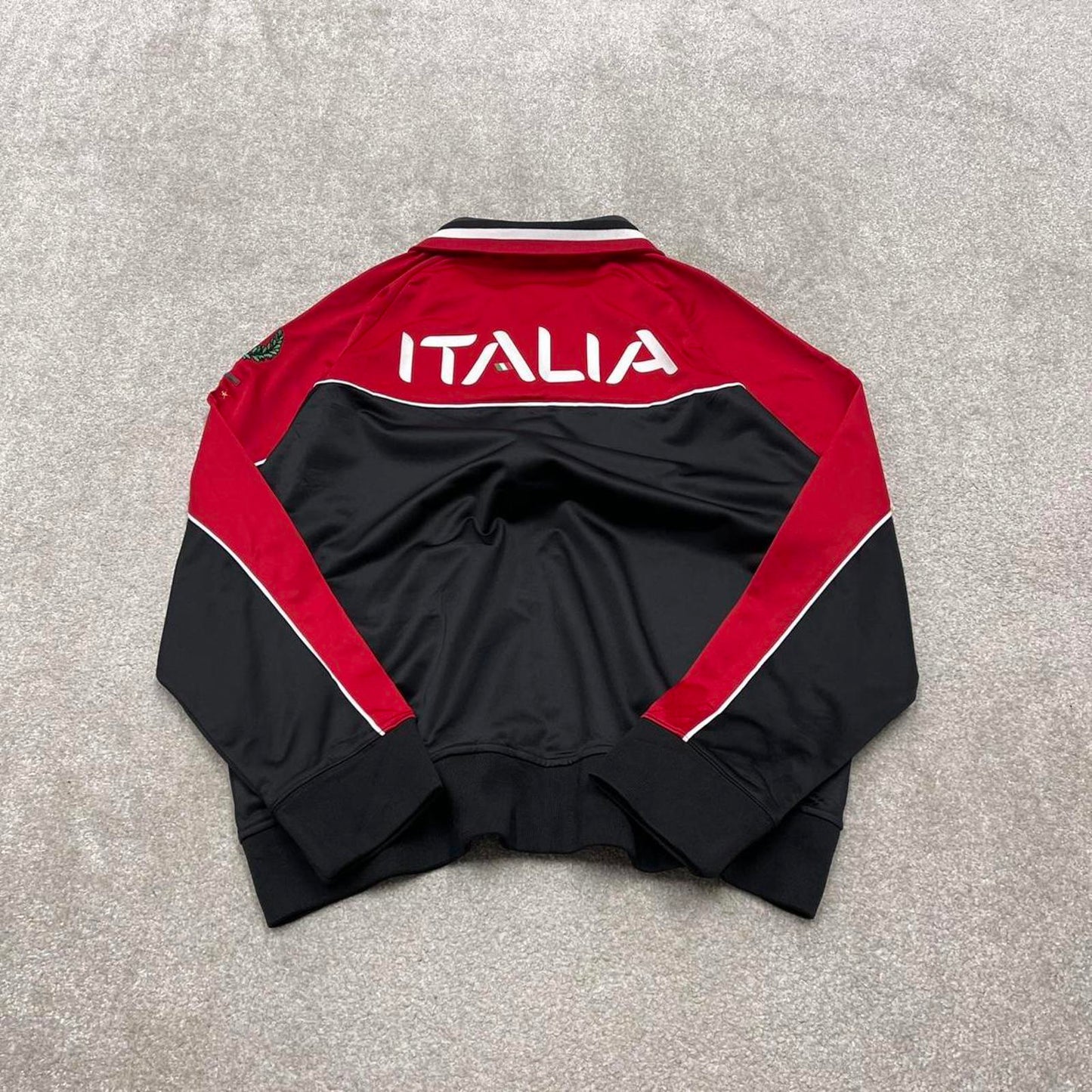 Y2k 00s Fila track jacket XL mens red black Italia sports full zip track suit top embroidered sporty