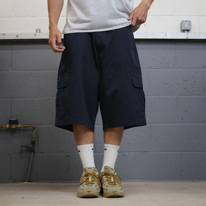Dickies baggy cargo shorts chino navy Chino style skater shorts long wide leg festival