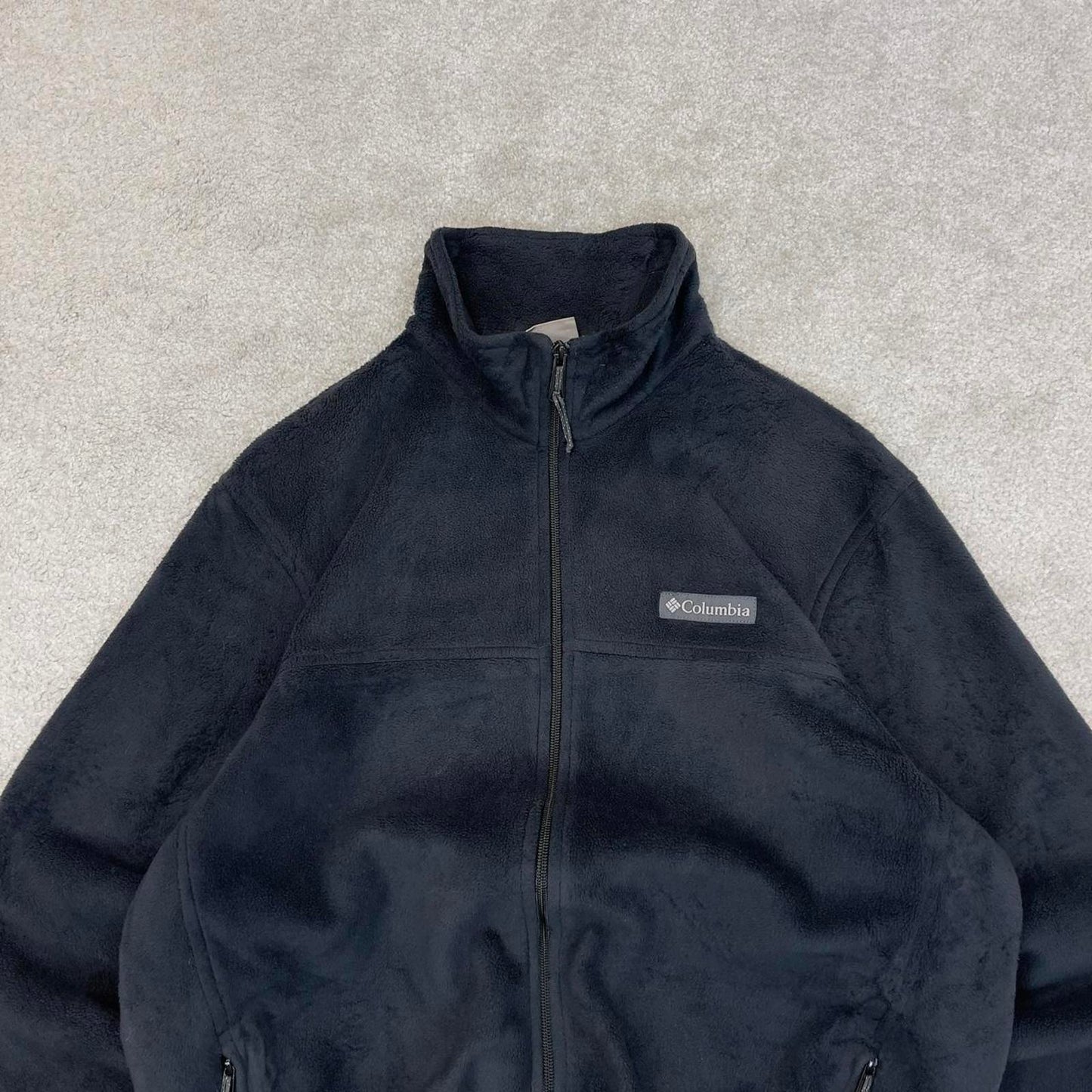 Black Columbia technical full zip fleece M y2k style autumn adjustable waist