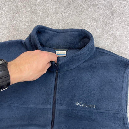Columbia technical fleece gilet XXL navy blue men’s full zip up autumn tech