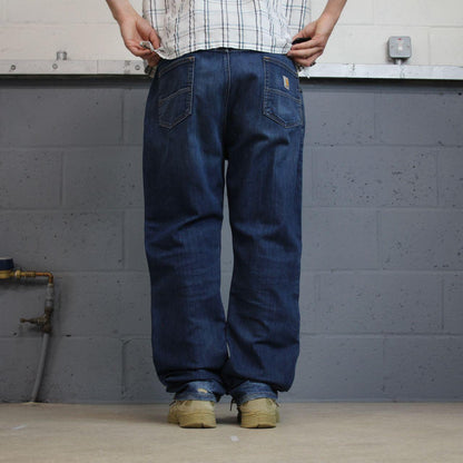 Y2K Carhartt straight leg jeans y2k W40L32 blue Relaxed fit 2000s style workwear jeans