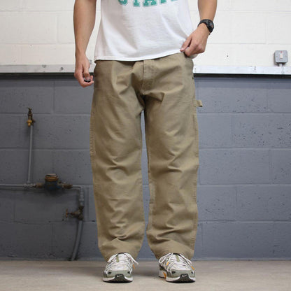 00s Wrangler carpenter pants skater workwear W40L30 Khaki loose cargo y2k style jeans streetwear