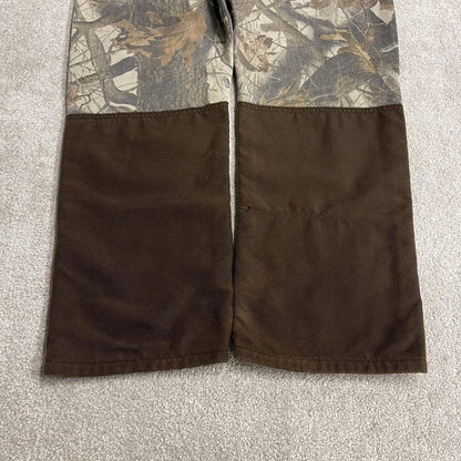 Wrangler Realtree camo jeans W38L32 khaki brown straight fit Hardwoods camouflage double knee pants