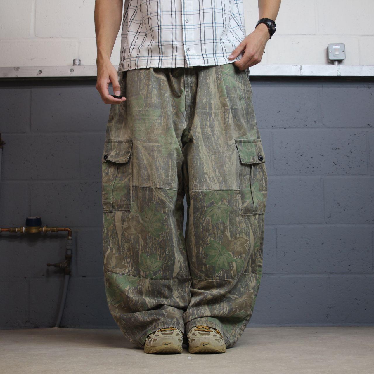 Vintage baggy camo cargo pants y2k utility khaki Gander Mountain Rebark camouflage hunting cargos