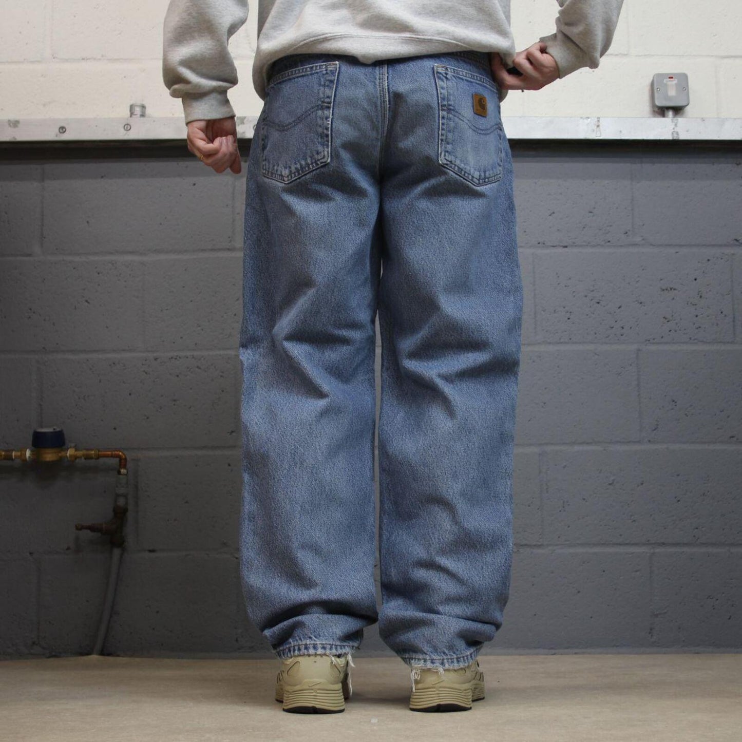 Carhartt jeans thick y2k denim blue Relaxed fit 100% cotton checkered lining skater pants
