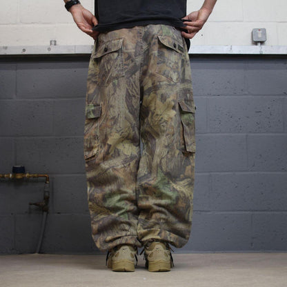Vintage Liberty camo cargo pants khaki Loose fit camouflage Y2K hunting trousers