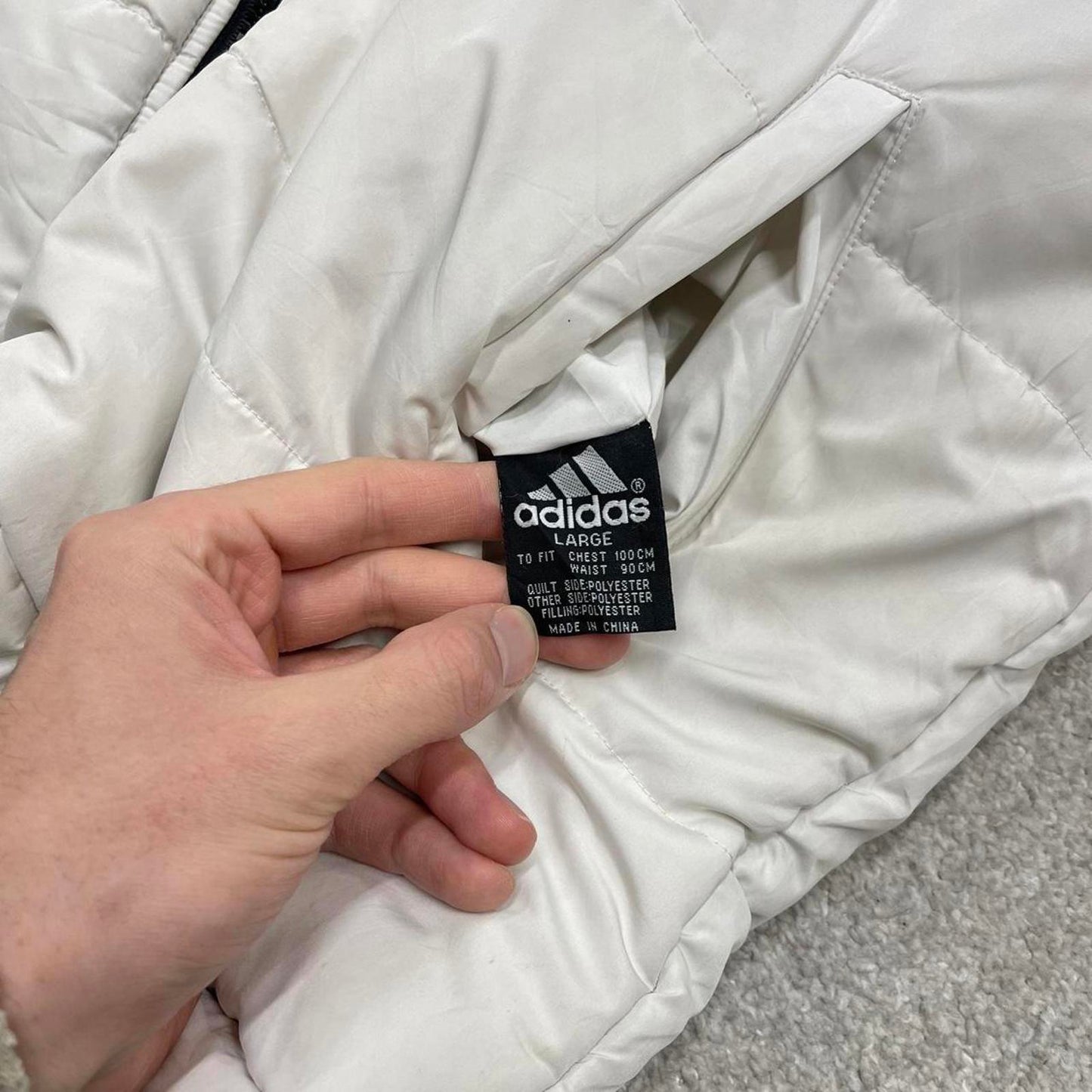 Vintage Y2K adidas reversible windbreaker jacket Padded embroidered side stripe technical coat
