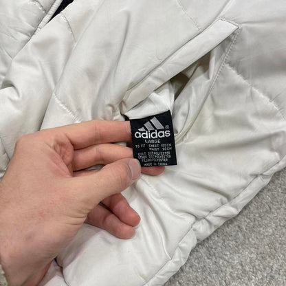 Vintage Y2K adidas reversible windbreaker jacket Padded embroidered side stripe technical coat