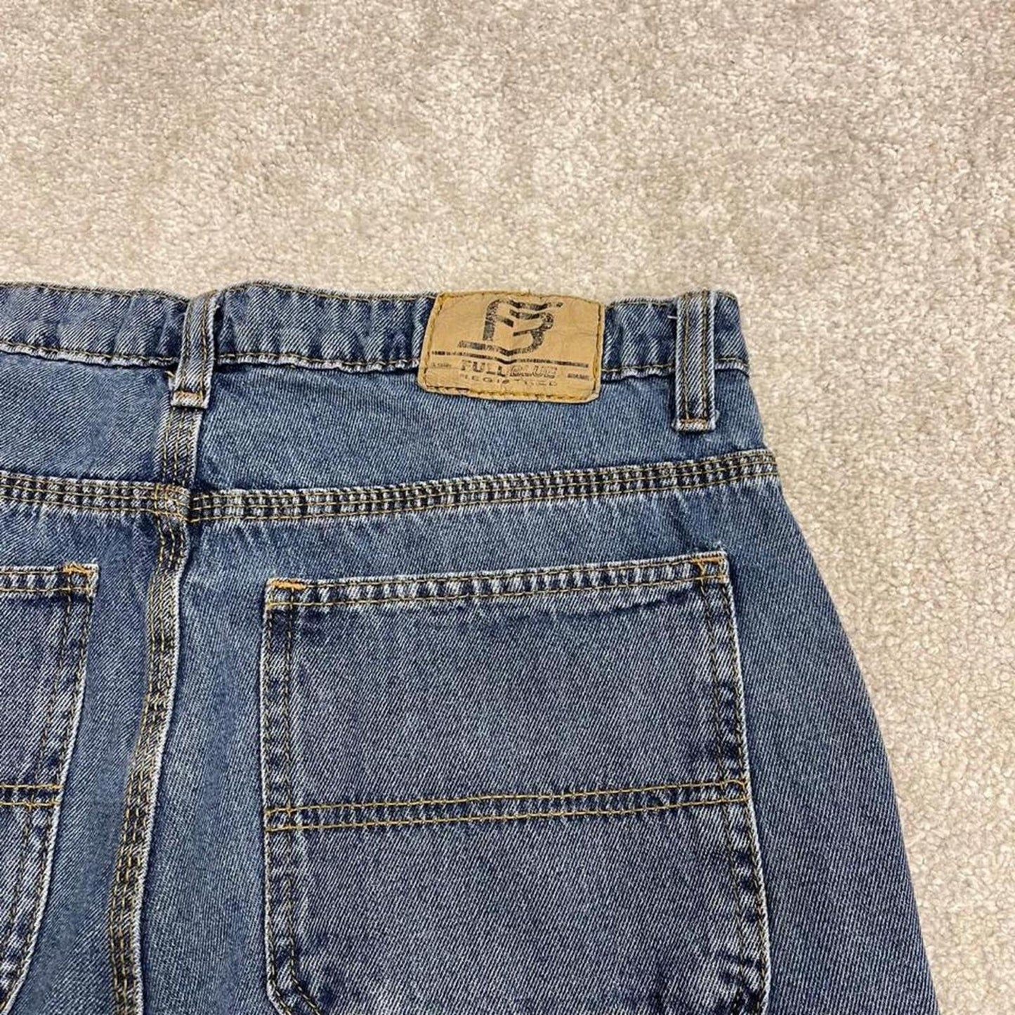 Denim cargo shorts y2k carpenter blue Loose Full Blue skater cargo surf jorts