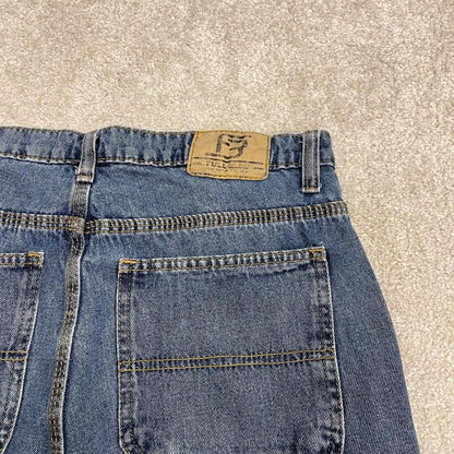 Denim cargo shorts y2k carpenter blue Loose Full Blue skater cargo surf jorts
