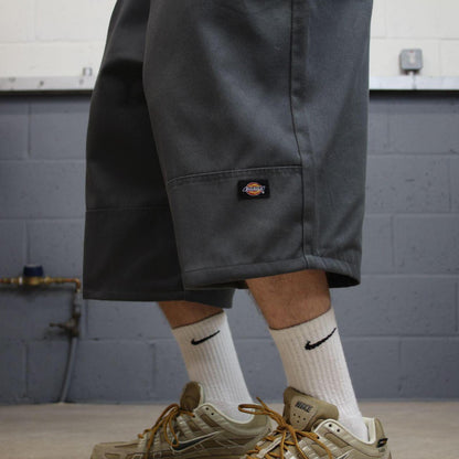 Dickies long chino shorts carpenter grey Chino style skater shorts long loose leg festival