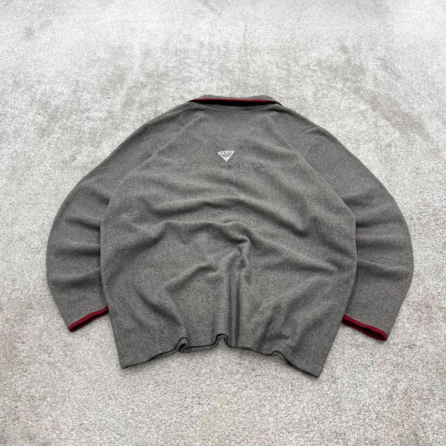 00s Columbia technical pfg fleece XXL men's grey snap t y2k style autumn pullover fishing