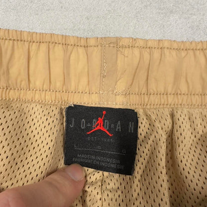Air Jordan Trackies Large beige mesh lined loose sportswear floaty leg joggers