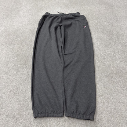 Champion baggy grey joggers wide leg cuffed y2k Loose casual 2000s style jogging bottoms