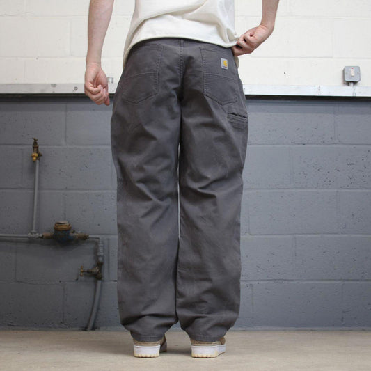 Carhartt carpenter pants W36L32 90s style skater canvasy loose Grey cargos