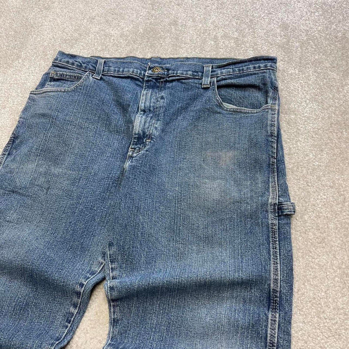 Blue Dickies carpenter jeans W36L23 loose capri 90s skater style denim work cargos