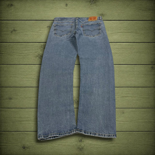 Y2K Levi’s 505 jeans straight leg washed blue Straight fit 5 pocket pants red tab logo