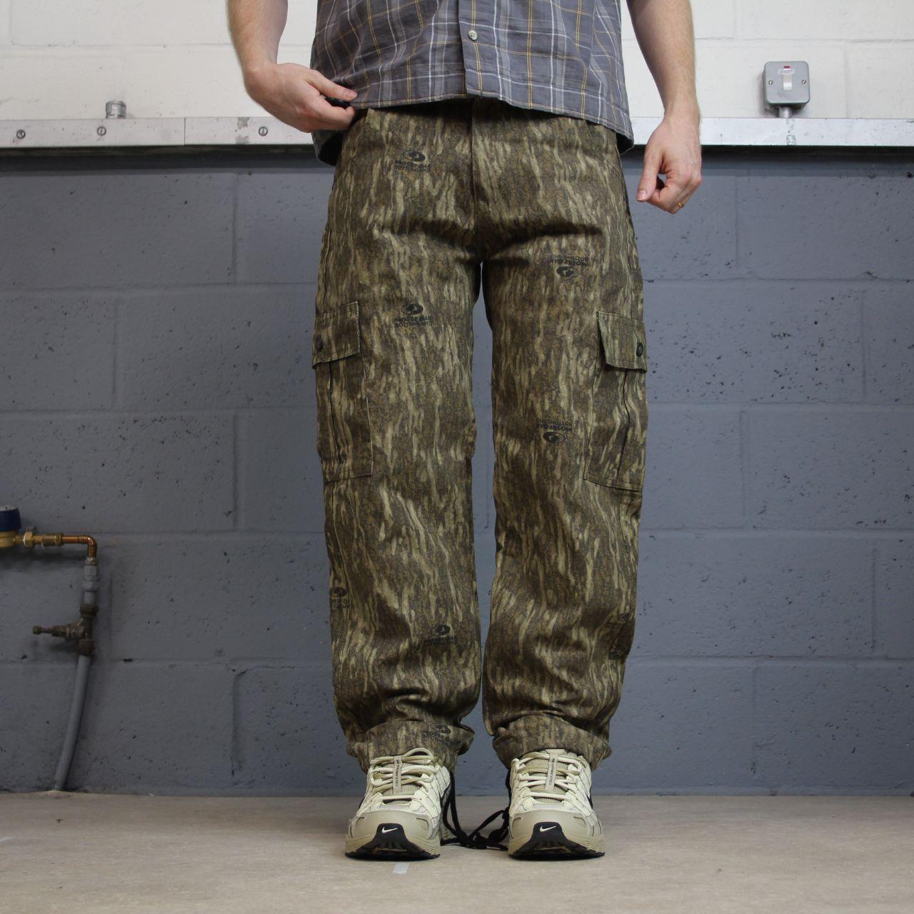 Realtree mossy oak camo cargo pants Y2K khaki waxy camouflage pattern cargo hunting style trousers