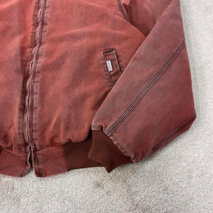Vintage Faded Red Carhartt santa fe jacket XL canvas bomber authentic Detroit