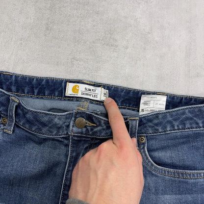 Blue Carhartt jeans size 16 regular W36L30 slim fit skinny leg pants