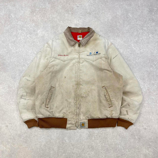 Vintage Carhartt bomber jacket XL Santa Fe thick padded canvas American Workwear