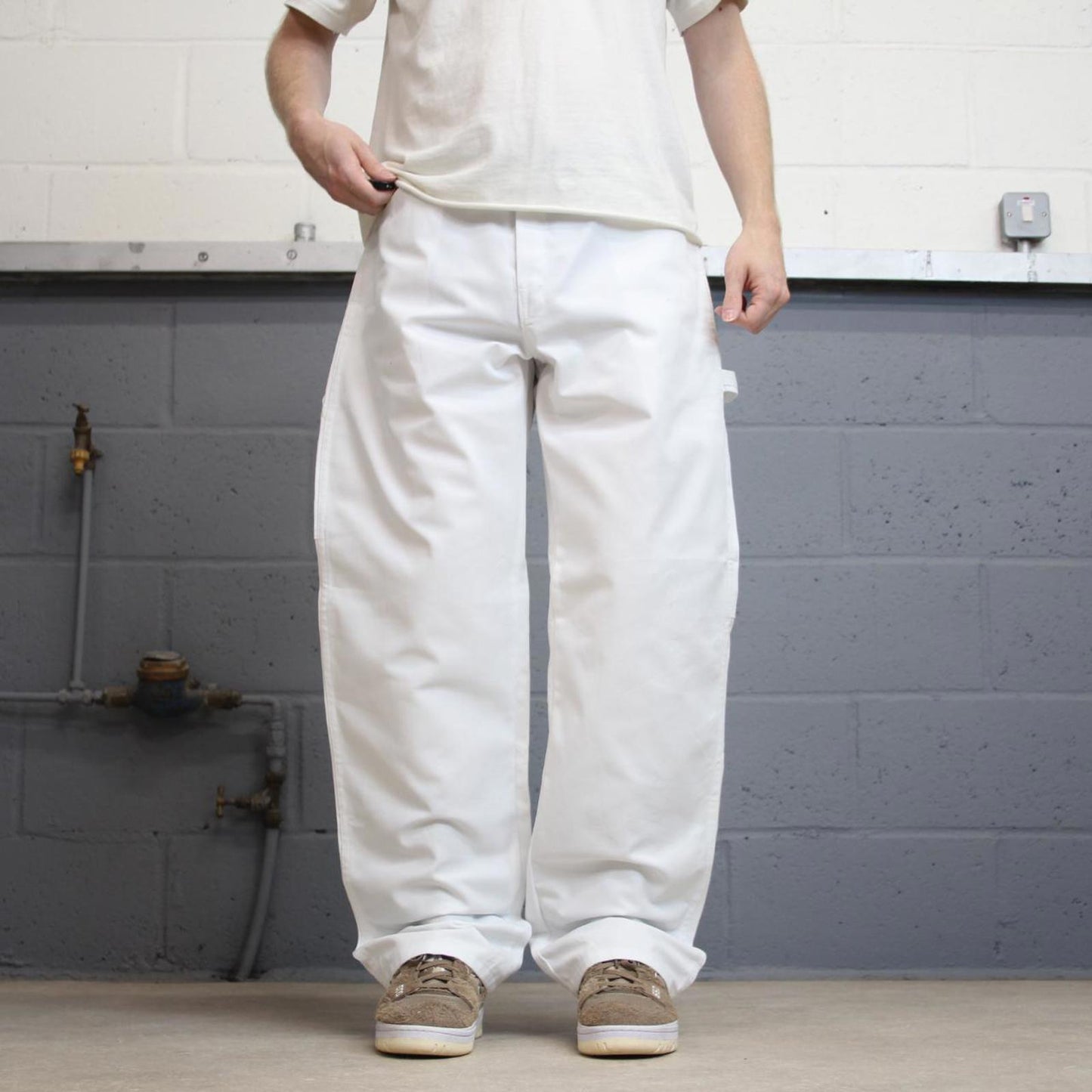 Dickies carpenter jeans W36L32 baggy white canvas cargo skater style jeans