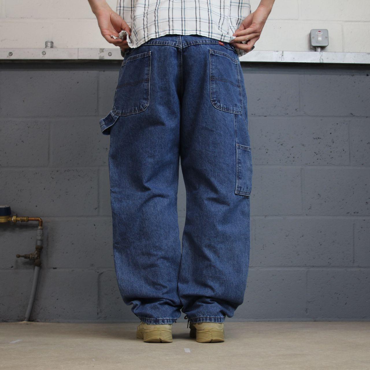 Wrangler carpenter jeans y2k blue denim Loose straight leg skater 2000s style cargo pants