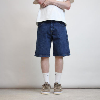 Mens Wrangler jorts W34 blue loose denim skater style shorts