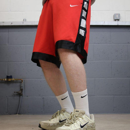 Long Nike sports shorts y2k red Basketball style comfy loose floaty summer gym shorts