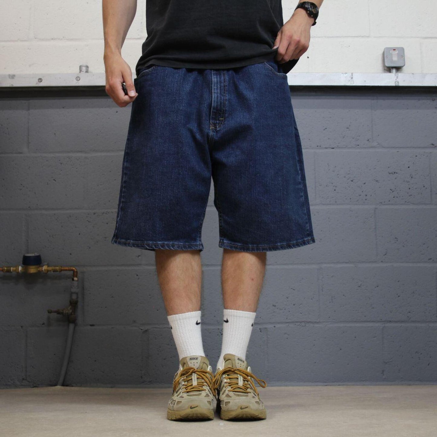 Wrangler baggy denim shorts blue Loose comfy skater style jorts