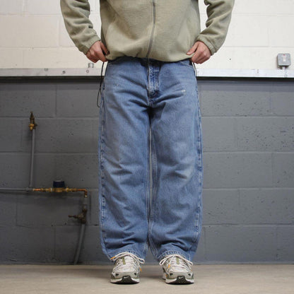 Vintage baggy Y2K Carhartt denim jeans blue Loose flannel lined skate style workwear pants