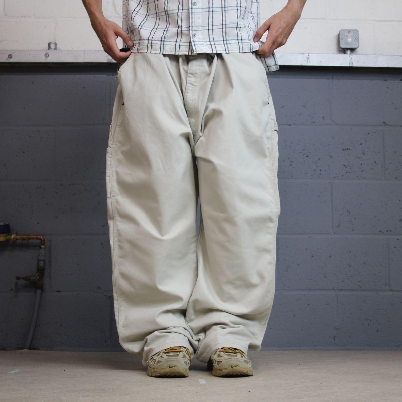 Baggy Dickies carpenter pants wide leg y2k beige Loose canvasy utility skate work trousers