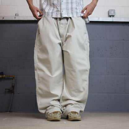 Baggy Dickies carpenter pants wide leg y2k beige Loose canvasy utility skate work trousers