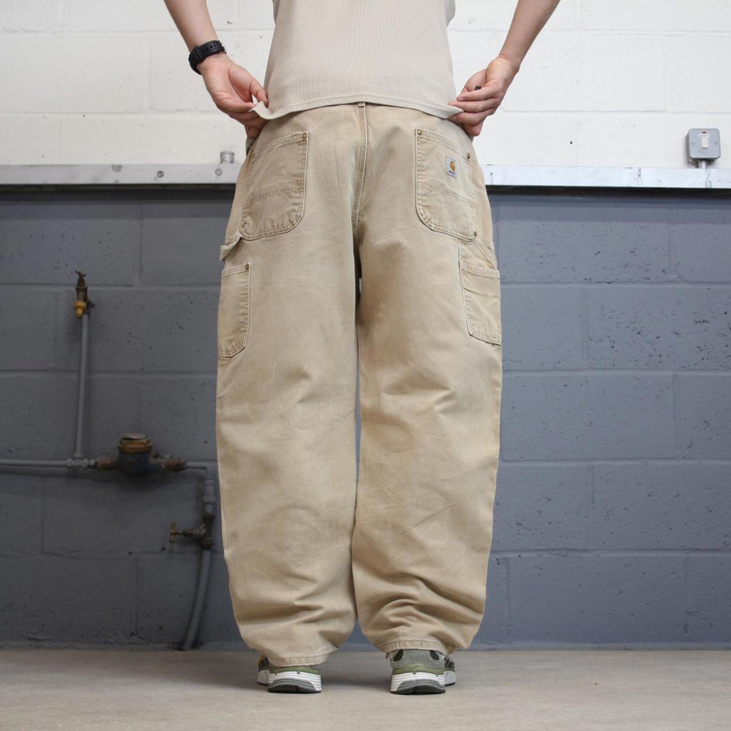 Vintage Carhartt double knee carpenter jeans W38L29 tan baggy 90s style skater cargos