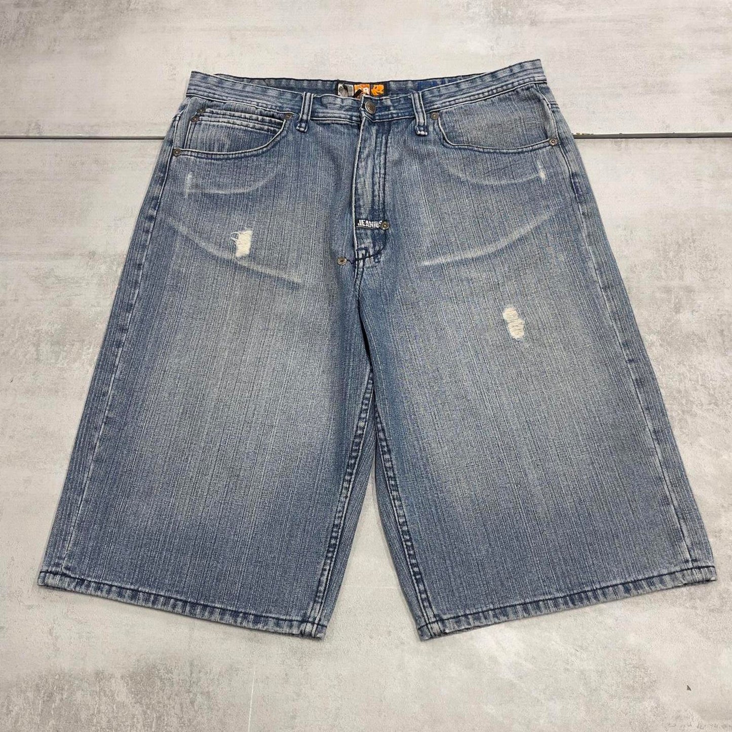 Baggy Akademiks jorts W38 loose denim Y2K print design shorts