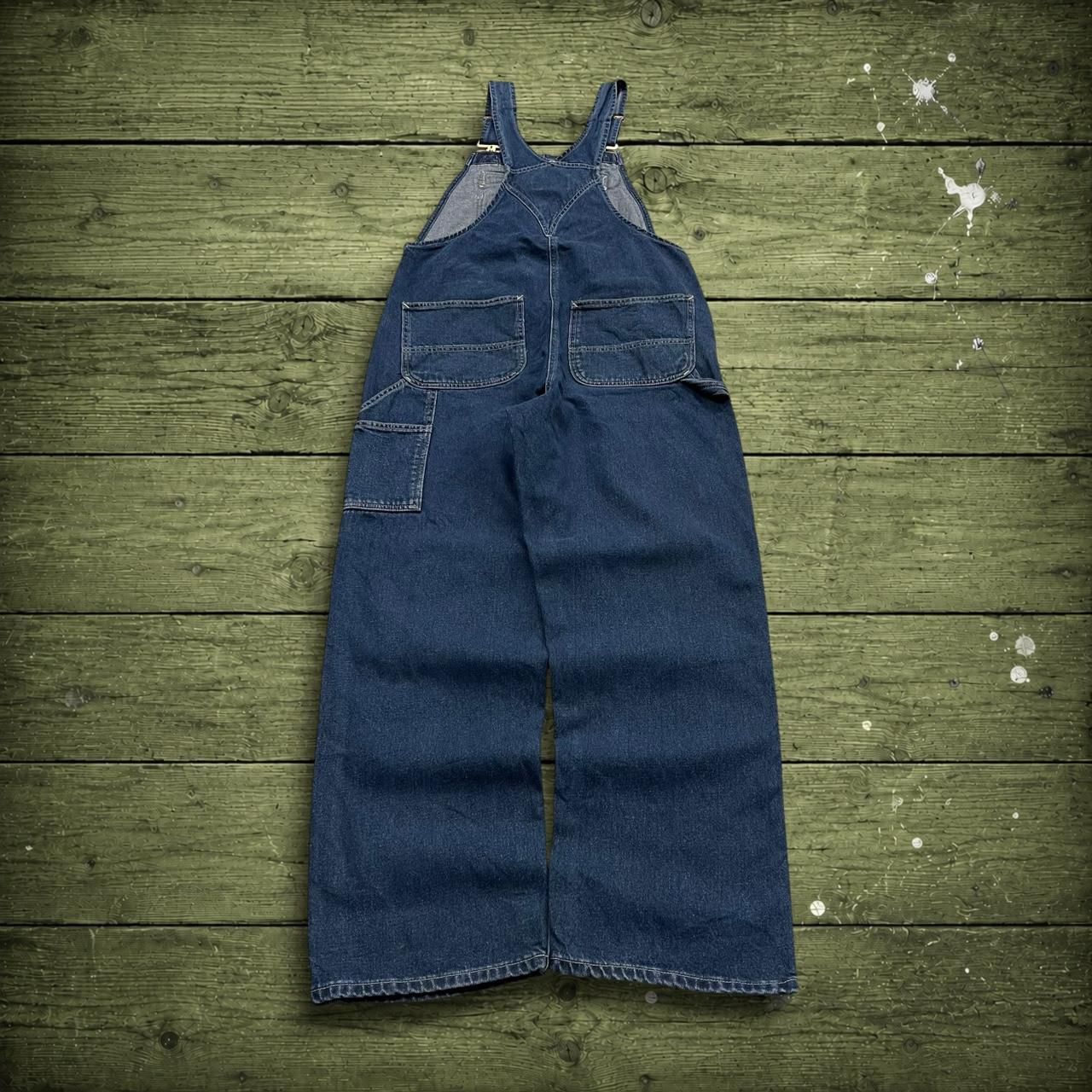 Carhartt denim dungarees y2k blue overalls Loose festival / skate wear bib & brace utility workwear