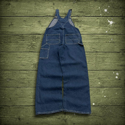 Carhartt denim dungarees y2k blue overalls Loose festival / skate wear bib & brace utility workwear