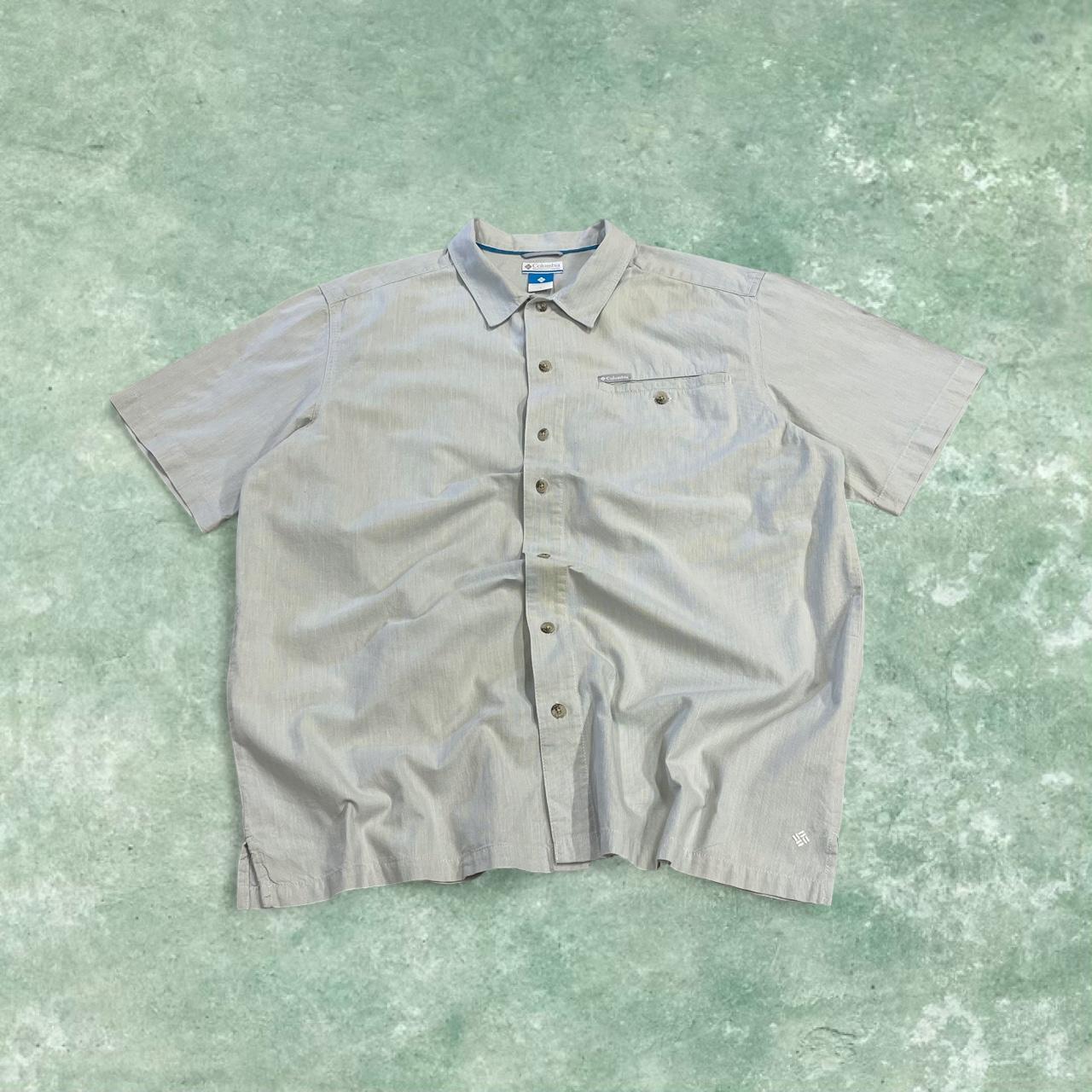 Y2KColumbia technical shirt short sleeve light blue Surf style button down summer shirt