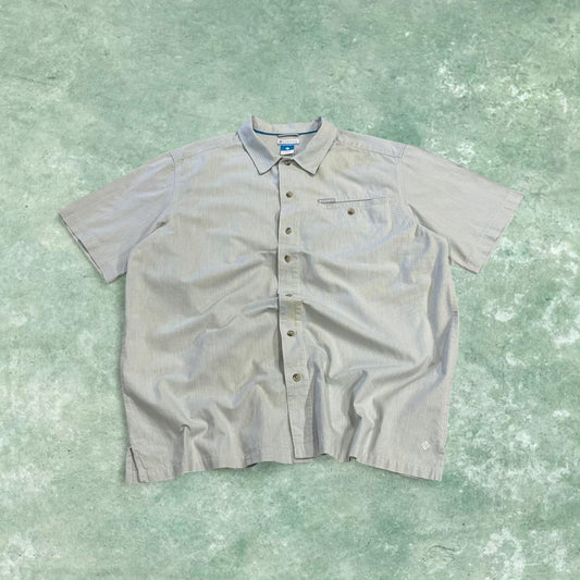 Y2KColumbia technical shirt short sleeve light blue Surf style button down summer shirt