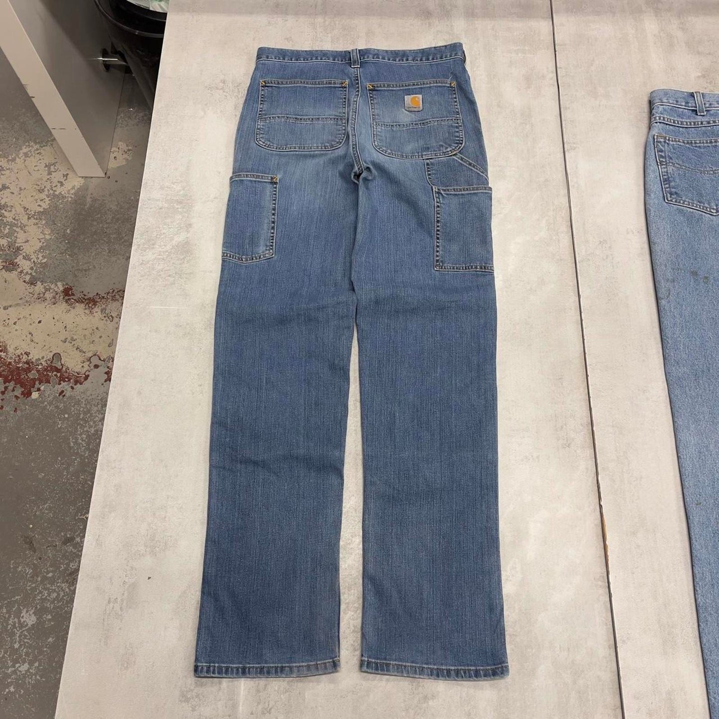 Mens Carhartt double knee carpenter jeans W30 L34 blue relaxed denim jeans