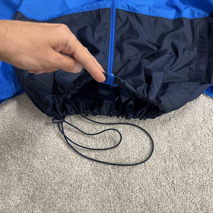 Columbia technical windbreaker jacket Medium men's navy blue two tone hooded lightweight